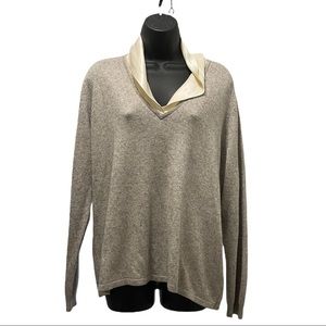 Lauren Ralph Lauren Cashmere Silk Sweater 2X Gray